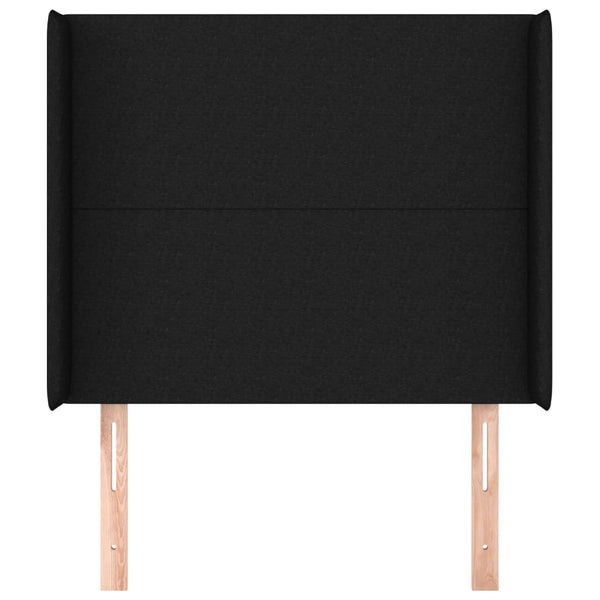 vidaXL Wingback Headboard Black 93x16x118/128 cm Fabric