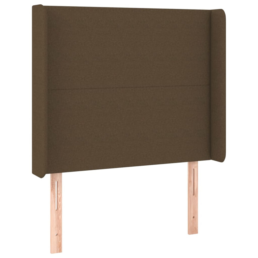 vidaXL Wingback Headboard Dark Brown 93x16x118/128 cm Fabric