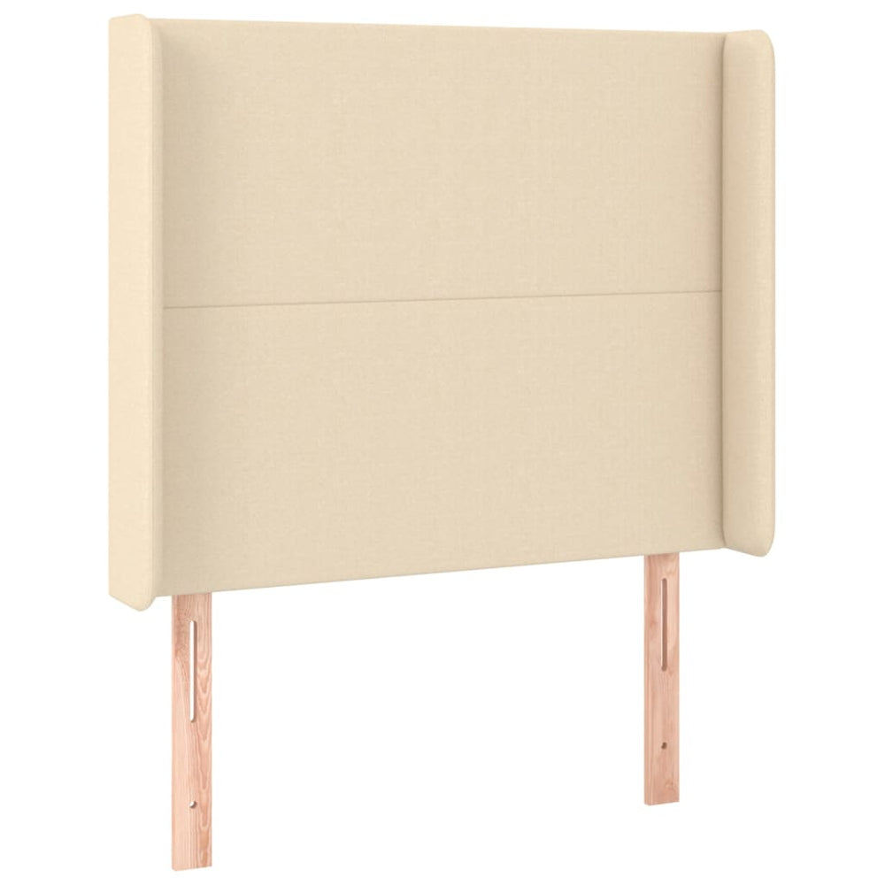 vidaXL Wingback Headboard Cream 93x16x118/128 cm Fabric