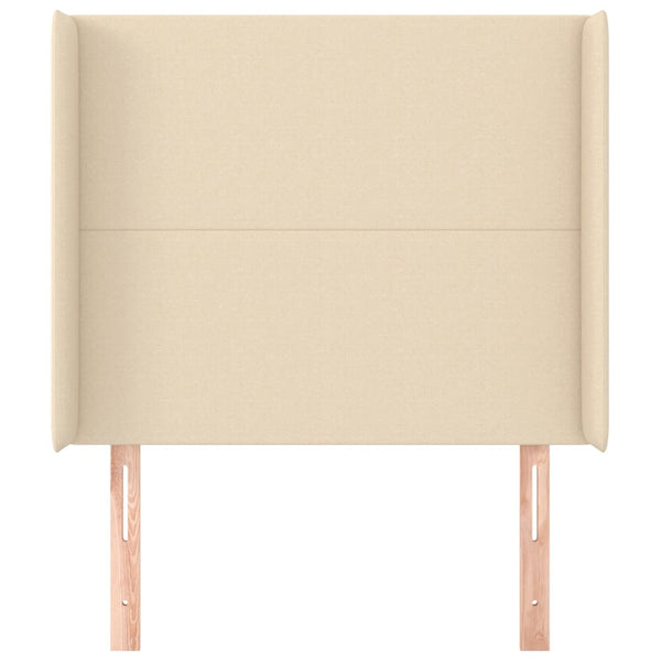 vidaXL Wingback Headboard Cream 93x16x118/128 cm Fabric