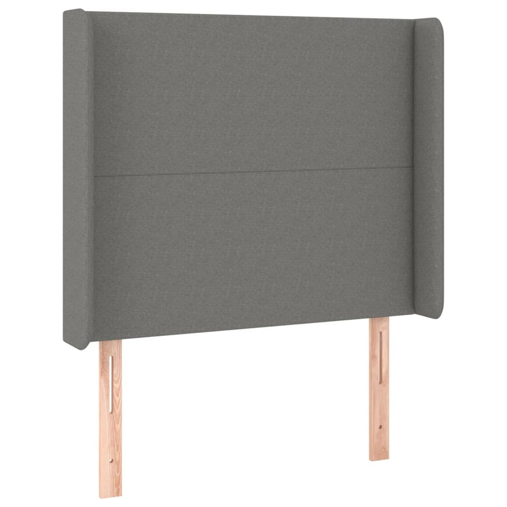 vidaXL Wingback Headboard Dark Grey 103x16x118/128 cm Fabric
