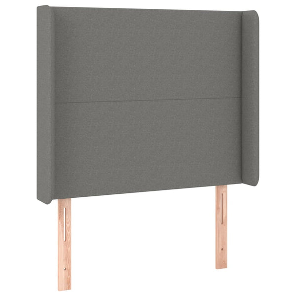 vidaXL Wingback Headboard Dark Grey 103x16x118/128 cm Fabric