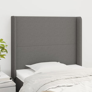 vidaXL Wingback Headboard Dark Grey 103x16x118/128 cm Fabric