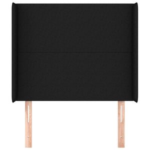 vidaXL Wingback Headboard Black 103x16x118/128 cm Fabric