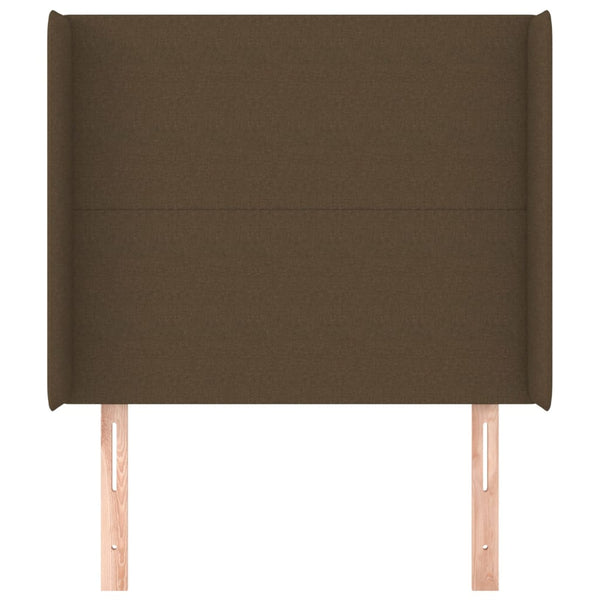 vidaXL Wingback Headboard Dark Brown 103x16x118/128 cm Fabric