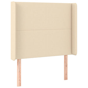 vidaXL Wingback Headboard Cream 103x16x118/128 cm Fabric