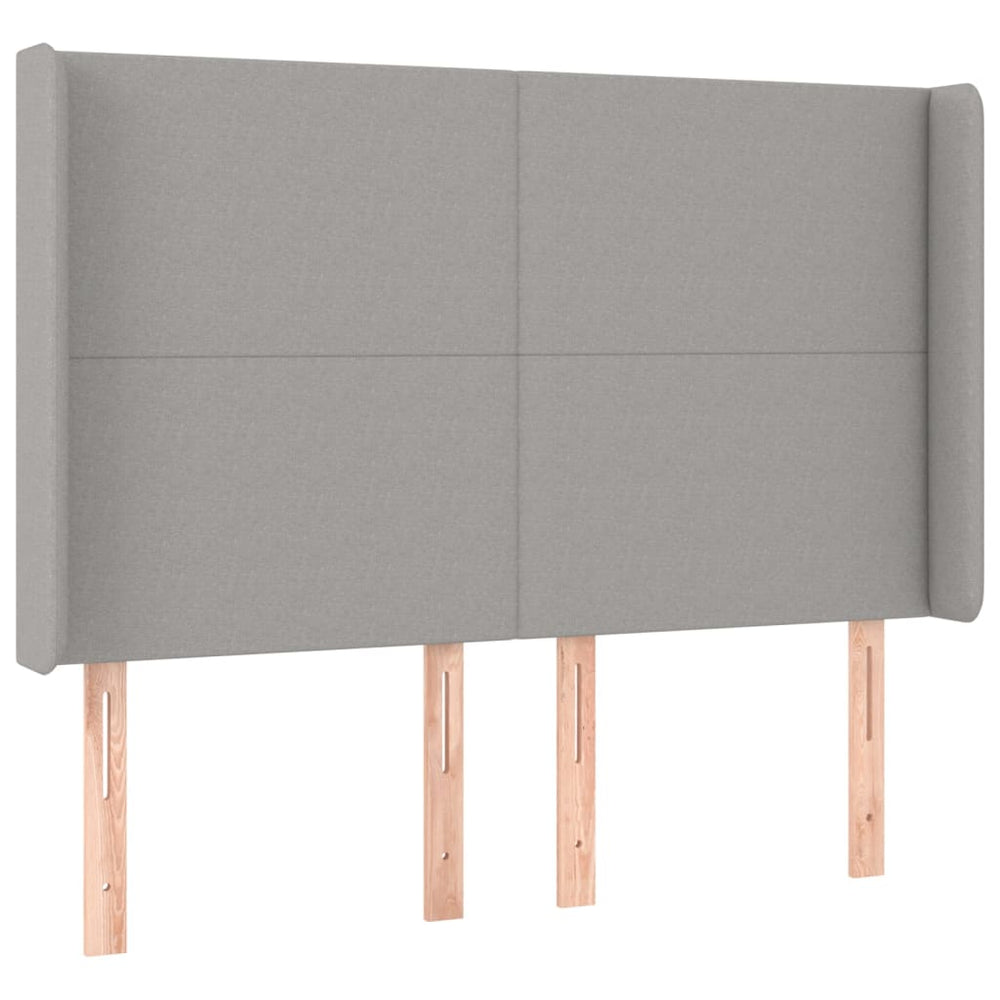 vidaXL Wingback Headboard Light Gray 147x16x118/128 cm Fabric