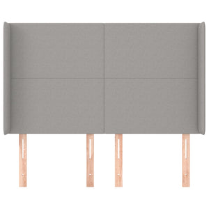 vidaXL Wingback Headboard Light Gray 147x16x118/128 cm Fabric