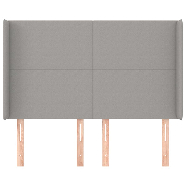 vidaXL Wingback Headboard Light Gray 147x16x118/128 cm Fabric