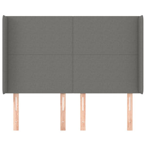vidaXL Wingback Headboard Dark Grey 147x16x118/128 cm Fabric