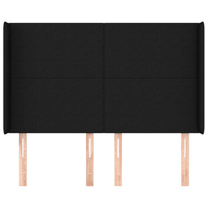 vidaXL Headboard with Wings Black 147x16x118/128 cm Fabric