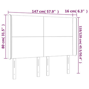 vidaXL Headboard with Wings Black 147x16x118/128 cm Fabric