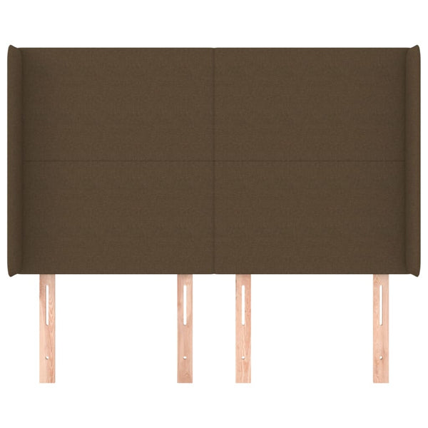 vidaXL Wingback Headboard Dark Brown 147x16x118/128 cm Fabric