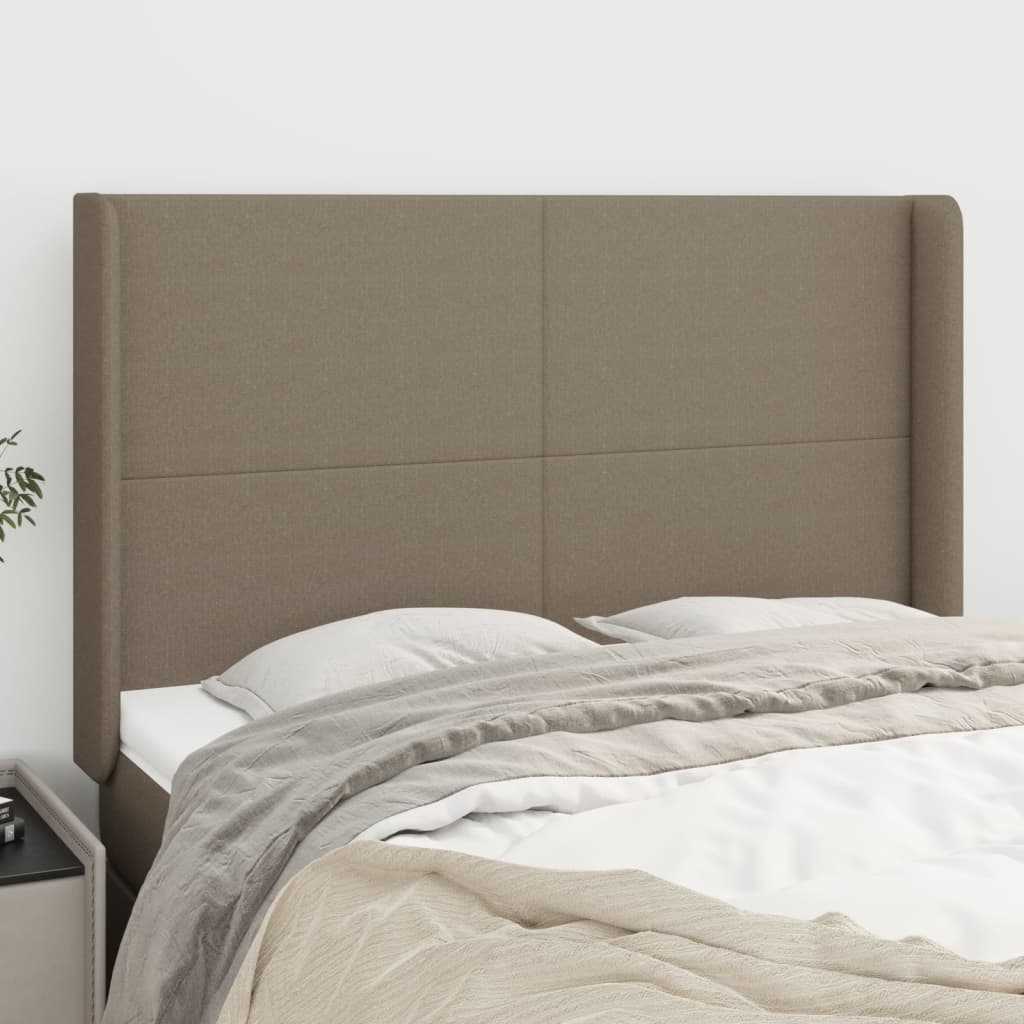 vidaXL Wingback Headboard Taupe 147x16x118/128 cm Fabric