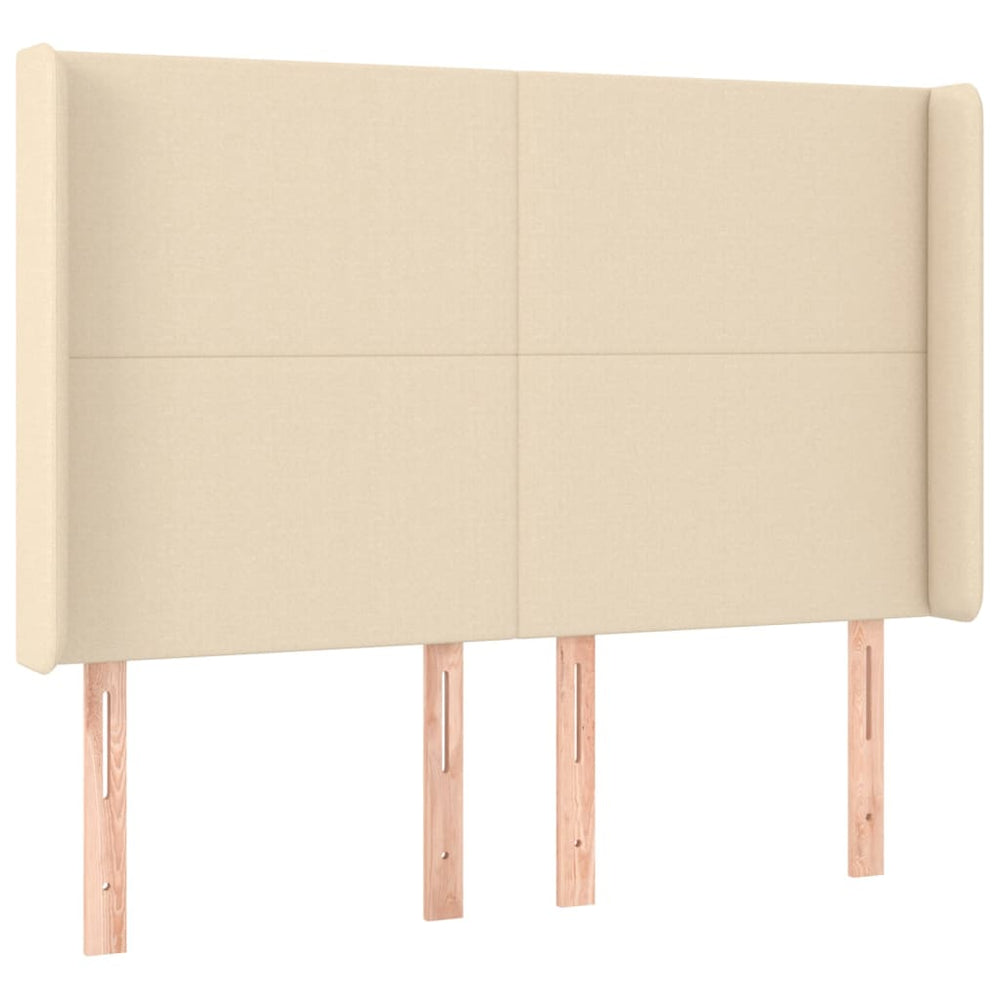 vidaXL Wingback Headboard Cream 147x16x118/128 cm Fabric