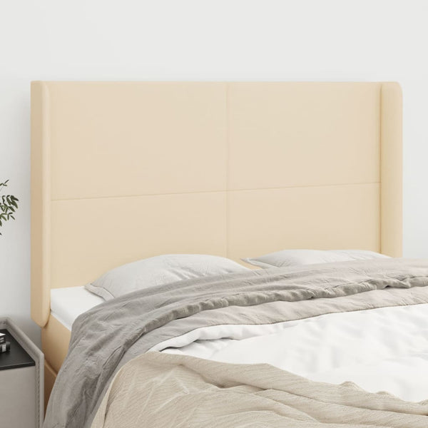 vidaXL Wingback Headboard Cream 147x16x118/128 cm Fabric