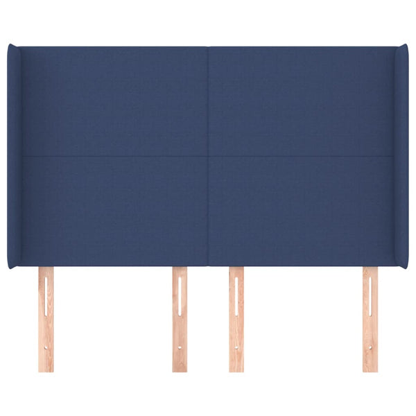 vidaXL Wingback Headboard Blue 147x16x118/128 cm Fabric