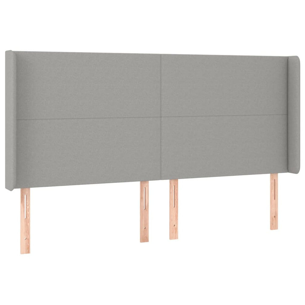 vidaXL Wingback Headboard Light Grey 163x16x118/128 cm Fabric