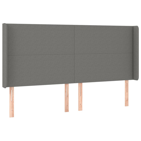 vidaXL Wingback Headboard Dark Grey 163x16x118/128 cm Fabric