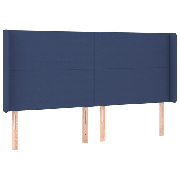 vidaXL Wingback Headboard Blue 163x16x118/128 cm Fabric