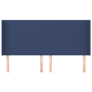 vidaXL Wingback Headboard Blue 163x16x118/128 cm Fabric