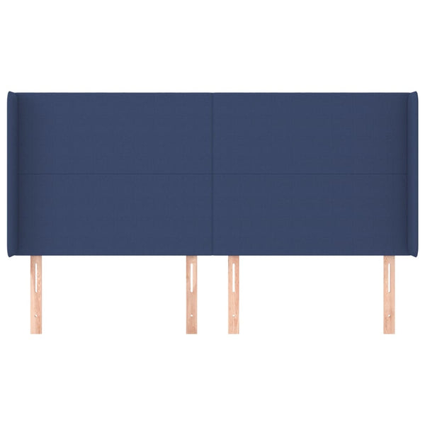 vidaXL Wingback Headboard Blue 163x16x118/128 cm Fabric