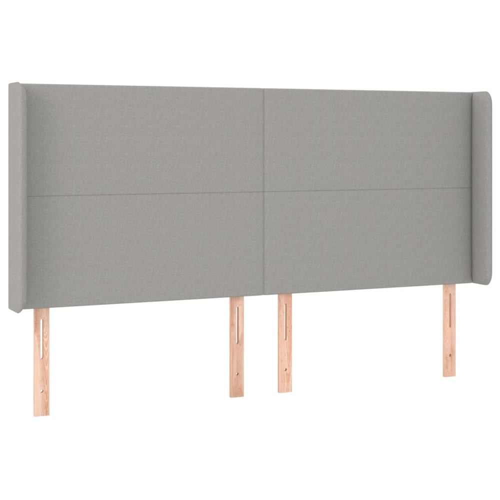 vidaXL Wingback Headboard Light Grey 183x16x118/128 cm Fabric