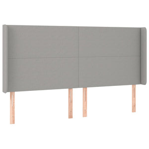 vidaXL Wingback Headboard Light Grey 183x16x118/128 cm Fabric