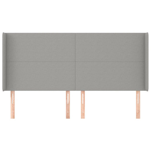 vidaXL Wingback Headboard Light Grey 183x16x118/128 cm Fabric