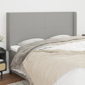 vidaXL Wingback Headboard Light Grey 183x16x118/128 cm Fabric