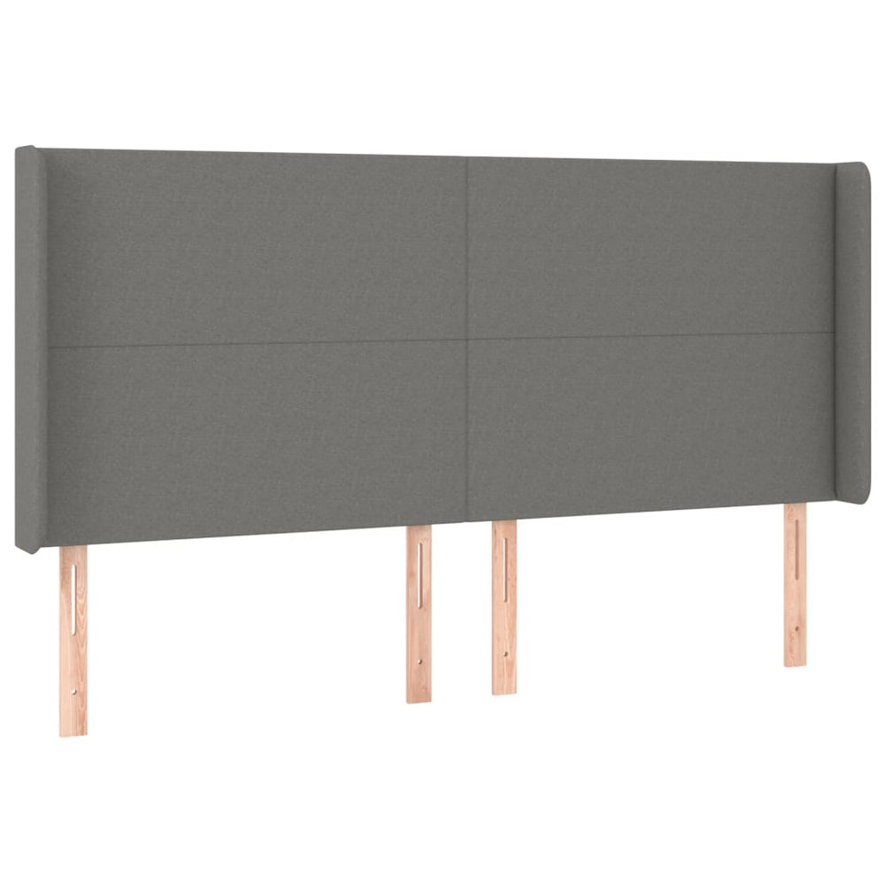 vidaXL Wingback Headboard Dark Grey 183x16x118/128 cm Fabric
