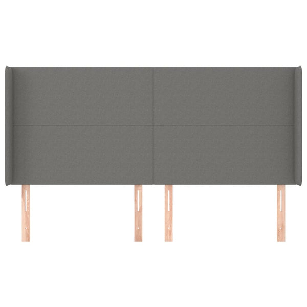 vidaXL Wingback Headboard Dark Grey 183x16x118/128 cm Fabric