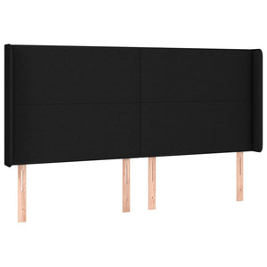 vidaXL Wingback Headboard Black 183x16x118/128 cm Fabric