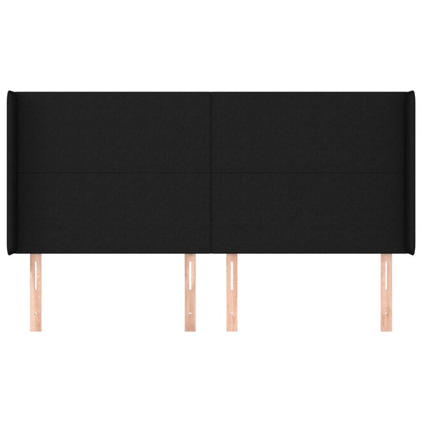vidaXL Wingback Headboard Black 183x16x118/128 cm Fabric
