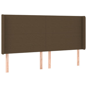 vidaXL Wingback Headboard Dark Brown 183x16x118/128 cm Fabric