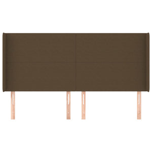 vidaXL Wingback Headboard Dark Brown 183x16x118/128 cm Fabric