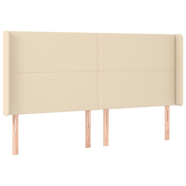 vidaXL Wingback Headboard Cream 183x16x118/128 cm Fabric