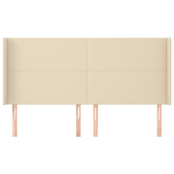 vidaXL Wingback Headboard Cream 183x16x118/128 cm Fabric