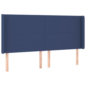 vidaXL Wingback Headboard Blue 183x16x118/128 cm Fabric