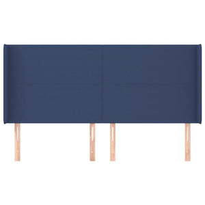 vidaXL Wingback Headboard Blue 183x16x118/128 cm Fabric