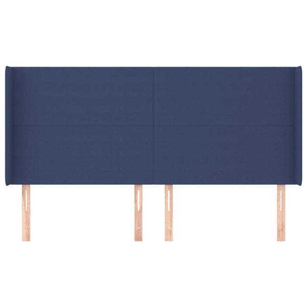vidaXL Wingback Headboard Blue 183x16x118/128 cm Fabric