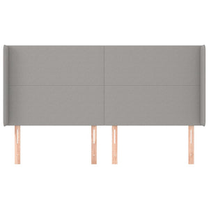 vidaXL Wingback Headboard Light Gray 203x16x118/128 cm Fabric