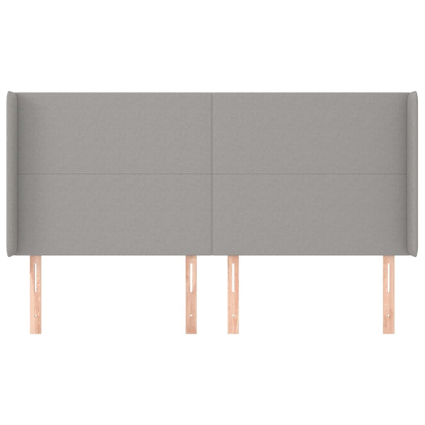 vidaXL Wingback Headboard Light Gray 203x16x118/128 cm Fabric