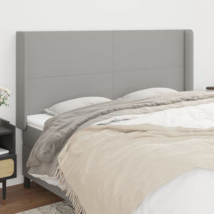 vidaXL Wingback Headboard Light Gray 203x16x118/128 cm Fabric