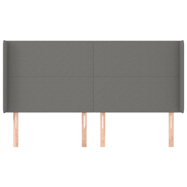 vidaXL Wingback Headboard Dark Gray 203x16x118/128 cm Fabric