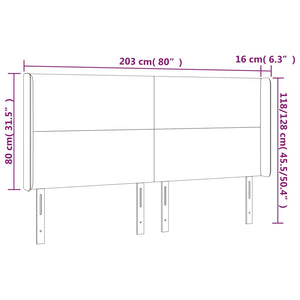 Kopfteil mit Ohren Creme 203x16x118/128 cm Stoff