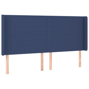 Kopfteil mit Ohren Blau 203x16x118/128 cm Stoff