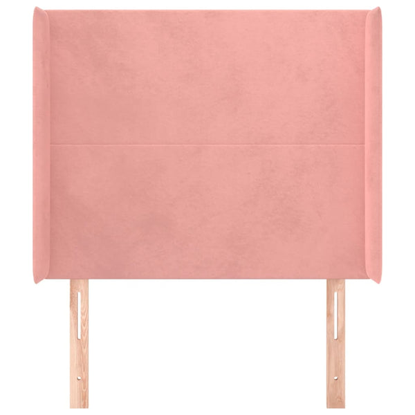 Kopfteil mit Ohren Rosa 93x16x118/128 cm Samt