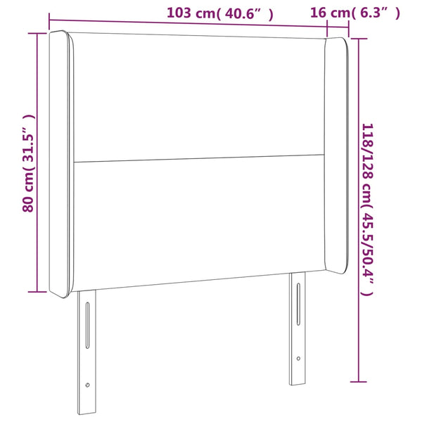 Kopfteil mit Ohren Rosa 103x16x118/128 cm Samt
