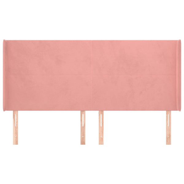 Kopfteil mit Ohren Rosa 183x16x118/128 cm Samt